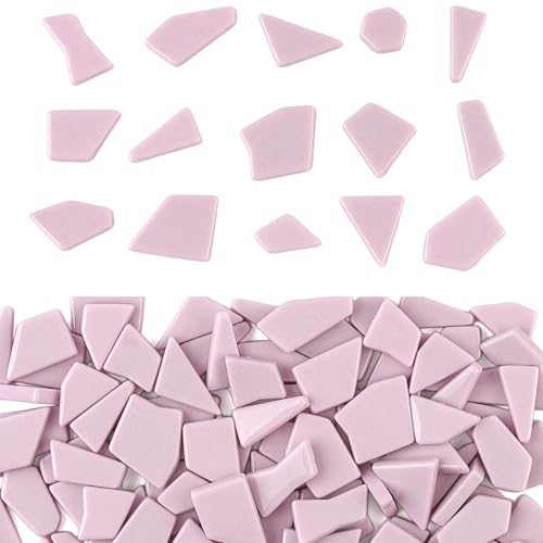 Pink Glass Mosaic Tiles for Crafts Bulk (7.05 Ounce)
