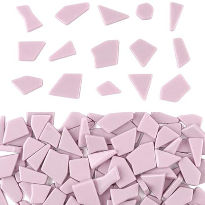 Pink Glass Mosaic Tiles for Crafts Bulk (7.05 Ounce)