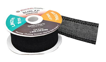 1 1 2 Inch Wide Black Burlap Ribbon for Crafts (60 Foot)
