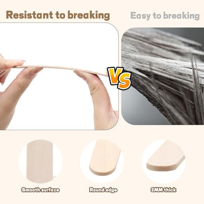 300PCS Popsicle Sticks for Craft (300 Count)