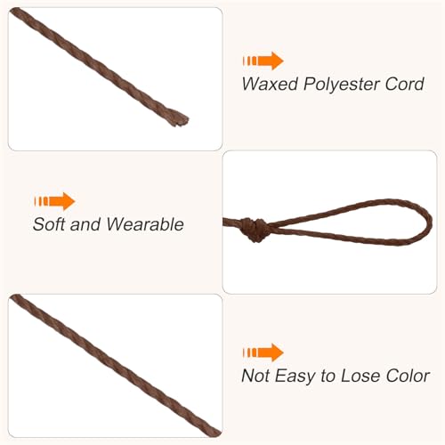 Waxed Cord 0.45mm Waxed Thread 87 Yard Wax String Leather Cord for Bracelet Making