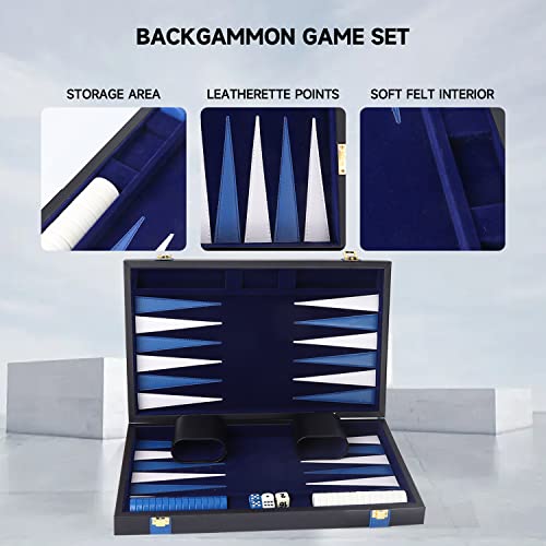 GSE Premium Leather Backgammon Board Game Set