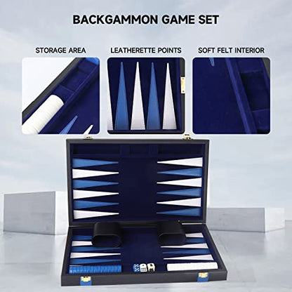 GSE Premium Leather Backgammon Board Game Set