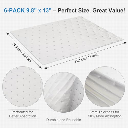 Oil Absorbent Pads 9.8" X 13" 100 Packs Garage Accessories Oil Spill Control Oil Absorbing Sheets for Garage (100 Count)