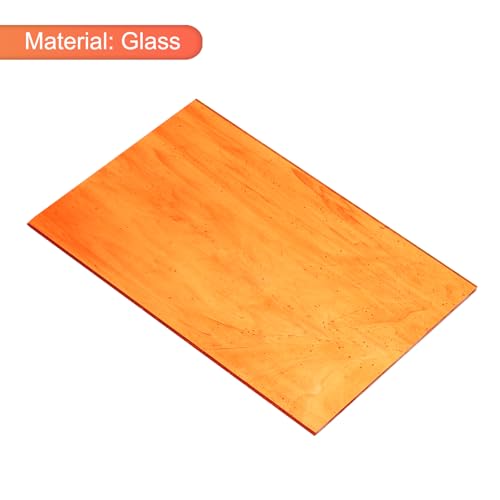 2 Pcs Stained Glass Sheet Mosaic Tile 7.9 Inch x 5.9 Inch Orange Stained Glass Sheets for Crafts DIY Art Project