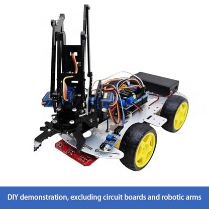 DIY Robot Smart Car Metal Chassis Kit 4WD Car Arduino Programming Kit with TT Motor Speed Encoder Learn Arduino