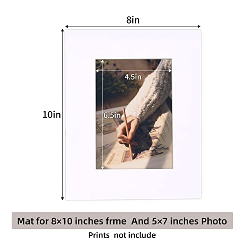 10 Pack Acid Free White Picture Frame Mats