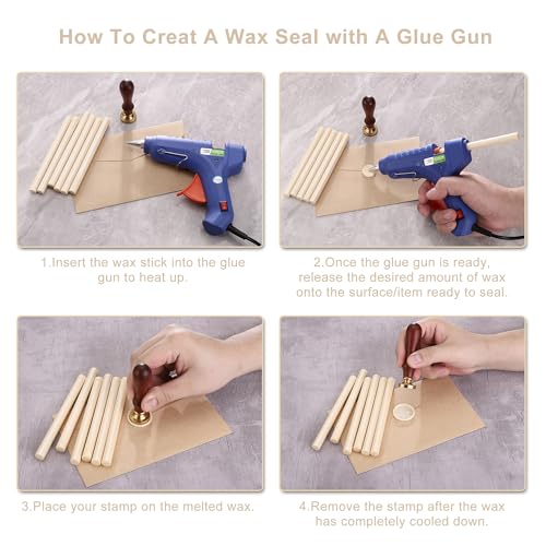 15Pcs Ivory White Glue Gun Sealing Wax Sticks for Wax Seal Stamp (15 Count)