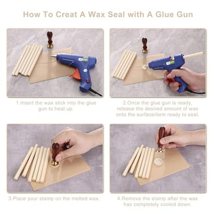 15Pcs Ivory White Glue Gun Sealing Wax Sticks for Wax Seal Stamp (15 Count)