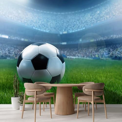 Close Up of a Football Ball on a Full Stadium Removable Wall Mural