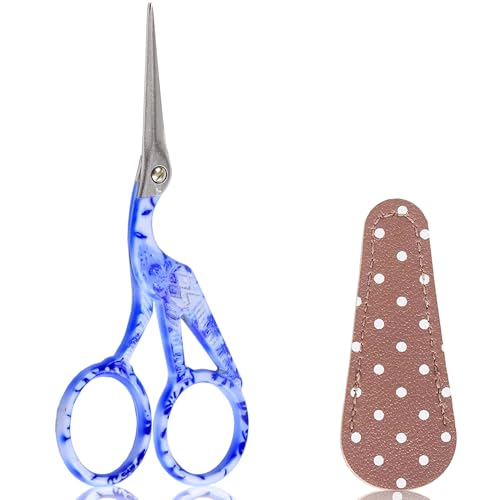 4.5" Crochet Scissors Thread Snips with Protective Case (2 Count)