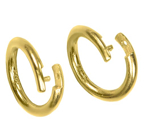 2 14K GP Sterling Silver10mm Locking Round Crimp Interior Diameter 6.5mm Exterior Diameter Jump Ring Set 1 (2 Count)