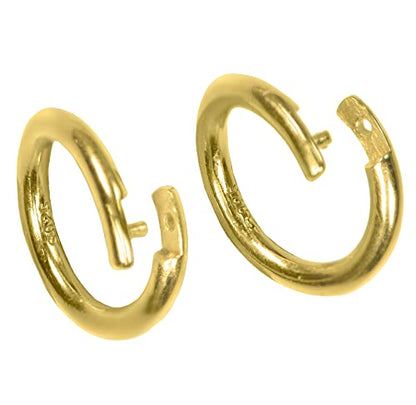 2 14K GP Sterling Silver10mm Locking Round Crimp Interior Diameter 6.5mm Exterior Diameter Jump Ring Set 1 (2 Count)