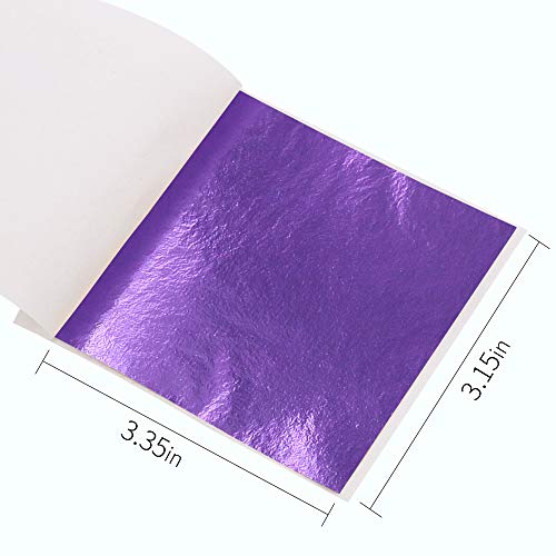 Imitation Gold Leaf Sheets 100 PCS Purple Foil (100 Count)