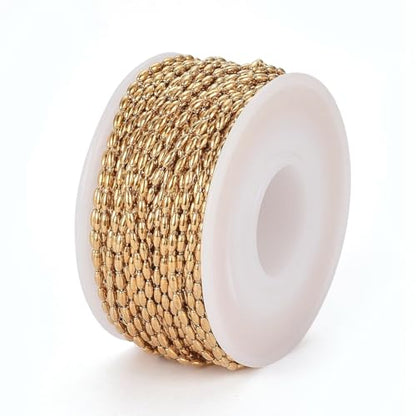 304 Stainless Steel Oval Beaded Chain
