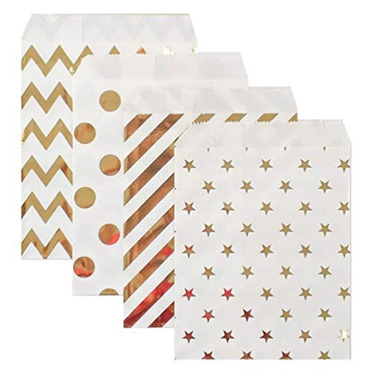 200 Pcs Bright Gold Candy Buffet Bags