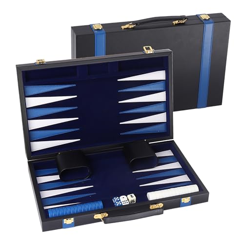 GSE Premium Leather Backgammon Board Game Set