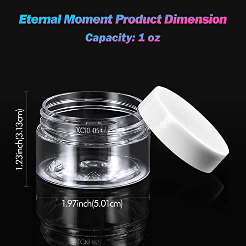 36 Pack 1 OZ Plastic Jars Clear Cosmetic Container with Lids (36 Count)