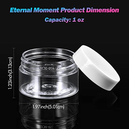 36 Pack 1 OZ Plastic Jars Clear Cosmetic Container with Lids (36 Count)