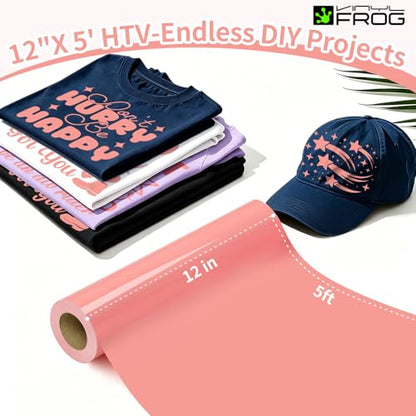 Coral Heat Transfer Vinyl Roll 12" x5ft Matte HTV Vinyl (5 Foot)