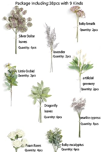 Artificial Greenery Spray Box Set (38 Count)