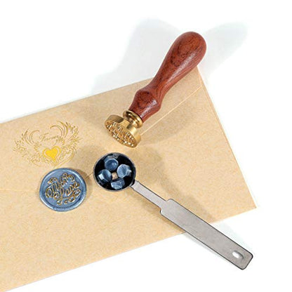 360 Pcs Blue Sealing Wax Beads Set for Wax Seal Stamp with Candles and Melting Spoon