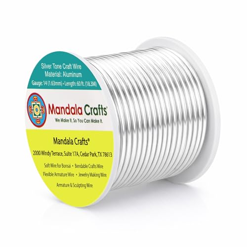 14 Gauge Silver Tone Anodized Aluminum Craft Wire (60 Foot)