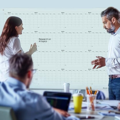 Magnetic Glass Yearly Calendar Whiteboard