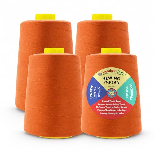 20S 2 Rust Polyester 4 Pack of Serger Threads Cones