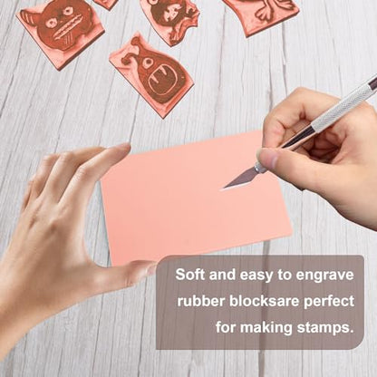 25 Pcs 4"x6" Rubber Carving Blocks (25 Count)