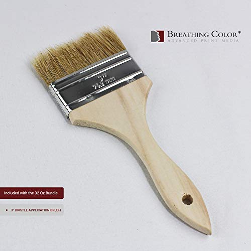 White Gesso Canvas Primer Bundle 8 oz. with Application Brush and Sandpaper. Keep Paint from Absorbing! Whether Acrylics