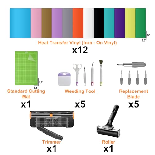 Heat Transfer Vinyl Starter Kit Compatible with Cricut Joy Xtra