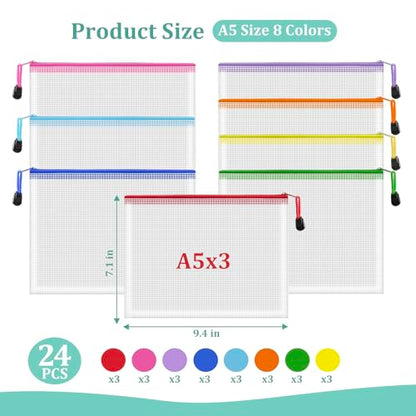 24pcs Mesh Zipper Pouch Bags Small (24 Count)