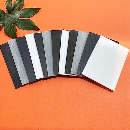 12 Sheets White Black Stained Glass Variety Pack