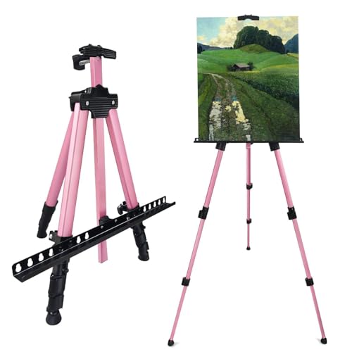 Pink 17 66 Inch Adjustable Art Easel Stand for Painting and Sign