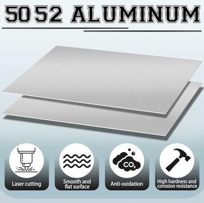 4 Pack 5052 Aluminum Sheet Metal 6" x 12" Aluminum Plate 1 (4 Count)