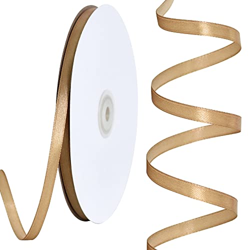 100 Yards 1 4 Inch Gold Satin Ribbon Thin Gift Wrapping Ribbon (300 Foot)