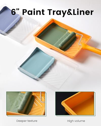 17 Pcs 6 Inch Foam Paint Roller Kit with Angle Paint Brush