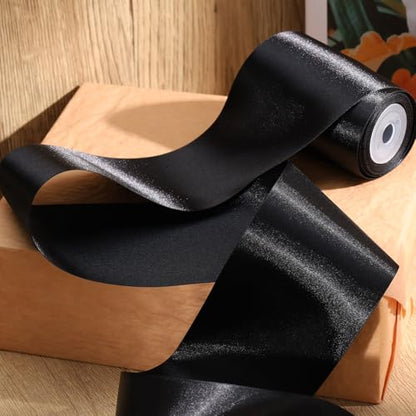 Black Satin Ribbon 3 Inch x 10 Yards Double Faced