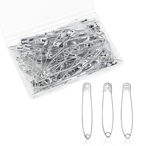 100 Pack Silver Safety Pins Assorted