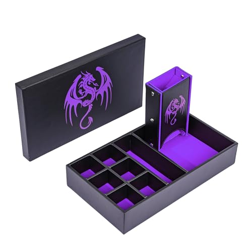 4-in-1 Dice Storage Box, Portable Dice Box for Role Playing Games (35.2 Ounce)