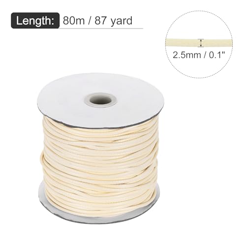 Waxed Cord 2.5mm Waxed Polyester Cord 87 Yard Wax String for Bracelet Making