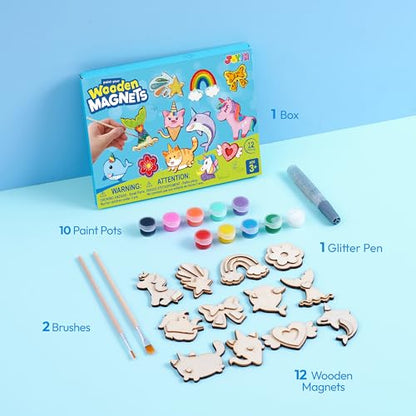 12 pcs Fantasy Wooden Magnets (12 Count)
