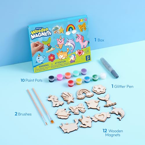 12 pcs Fantasy Wooden Magnets (12 Count)