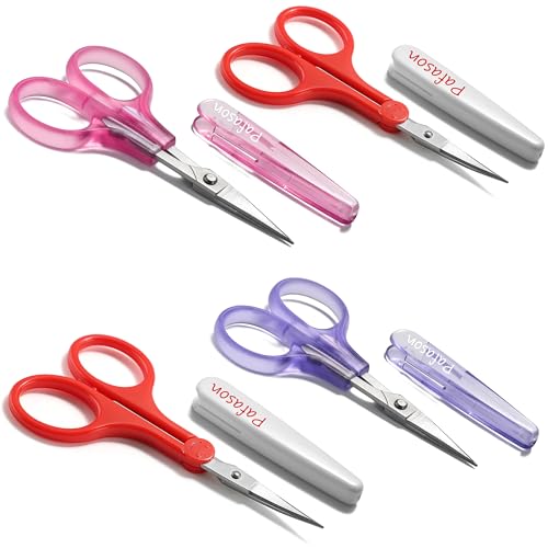 Small Travel Sewing Craft Scissors Set Straight Precision Fine Tip (4 Count)