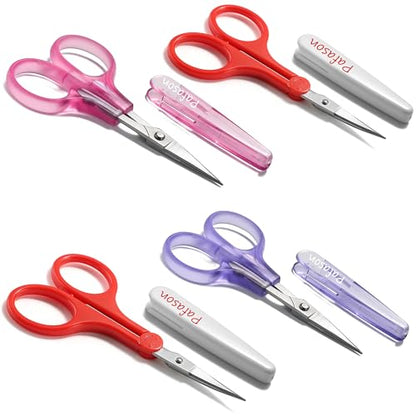Small Travel Sewing Craft Scissors Set Straight Precision Fine Tip (4 Count)