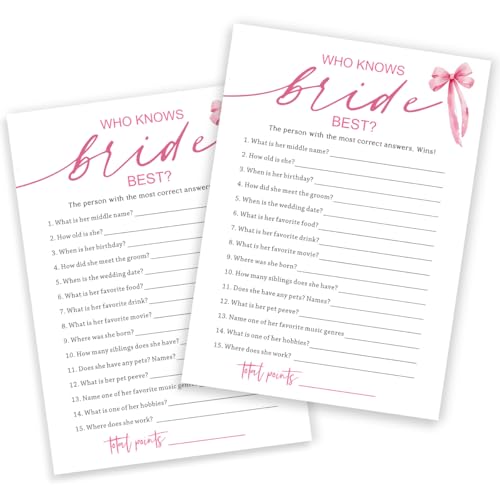 Wedding Shower Games Cards