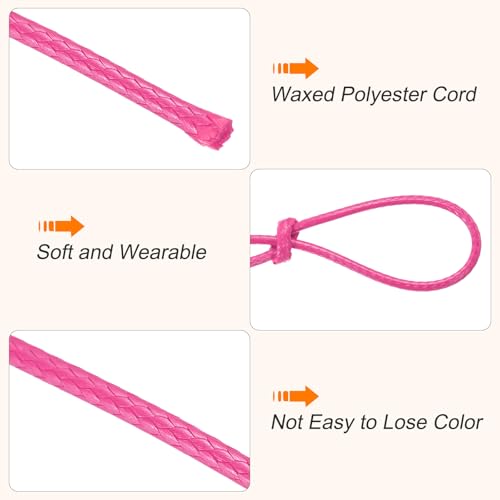 Waxed Cord 1mm Waxed Thread 87 Yard Wax String Leather Cord for Bracelet Making