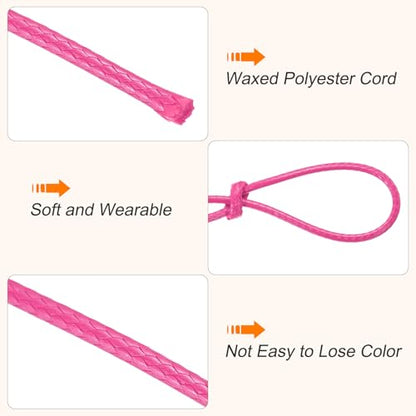 Waxed Cord 1mm Waxed Thread 87 Yard Wax String Leather Cord for Bracelet Making