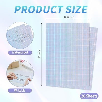 20 Sheets Printable Holographic Sticker Paper